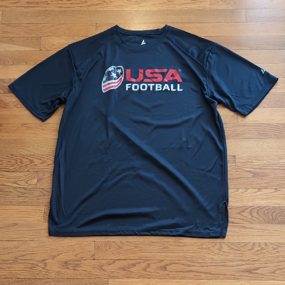 USA Football Men's Black Short-Sleeve Graphic Tee
